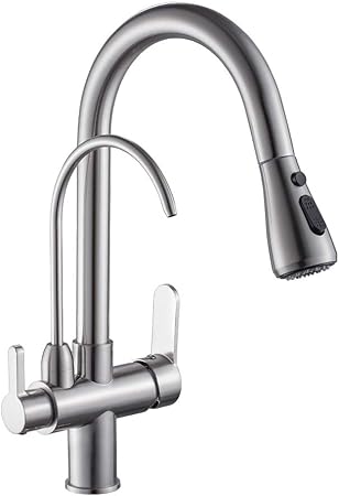 Wanfan Modern Kitchen Faucet Pull Out Kitchen Sink Faucet Dual