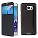 PASONOMI Galaxy Note 5 Case, [Smart Window View] Samsung Galaxy Note 5 Folio Wallet Case - Slim Flip Leather Case for Samsung Galaxy Note 5 (View Series Black)