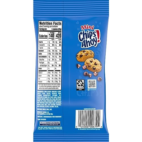CHIPS AHOY! MINI ORIGINAL CHOCOLATE CHIP COOKIES, BIG BAG, 3 OZ