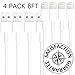 Vector Cables. Lightning Cable For iPhone 6, 6s, 6Plus, 5SE, 5s,5c, 5 Cable. This Lightning To USB Cable Is A Fast iPhone Charging Cable & Data Sync Backed For Life! (4 Pack 6.6 FT White)