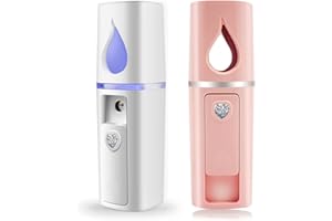 2 Pack Nano Facial Mister Mini Face Humidifier Portable Facial Sprayer USB Rechargeable Handy Skin Care Machine for Face Hydr