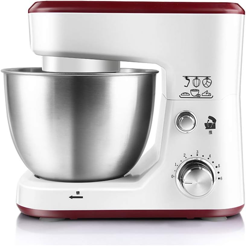Virtpers Dough Mixer Stand Mixer Commercial And Commercial Multi-function Chef Machine Automatic Small Mixing Kneading Machine Egg Beater (Color : White, Size : 30 * 15 * 27cm)