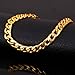 U7 Men 18K Gold/Rose Gold/Platinum Plated Classic Cuban Chain Bracelet , 8.3