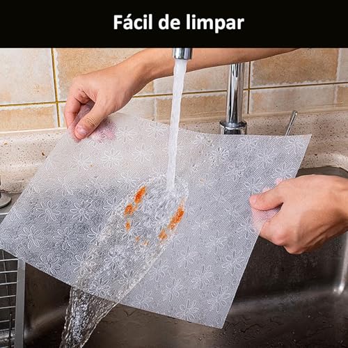 Kit 4 Forro de Gavetas Antiderrapante PEVA, Impermeável, Transparente, 45x150cm, para Cozinha, Armário, Geladeira e Prateleiras