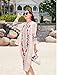 R.Vivimos® Women Cotton 3/4 Sleeve V Neck Side Split Long Dresses + Lining 2 Piece