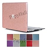 PapyHall MacBook Air 11 inch Case, Bling Bling Crystal Rubberized Coated Hard Cover Case Colored Glitter Design Plastic Hard Case for Apple Macbook Air 11 inch Model : A1370/A1465 - Rosegoold