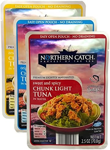 Wild Caught Tuna Variety Pack, (Pack of 12), 2.5 oz Pouch by Northern Catch