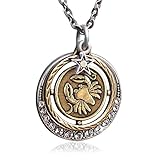 Sweet Romance Cancer Zodiac Sign Astrology Pendant Necklace - June and July Birthday Gifts