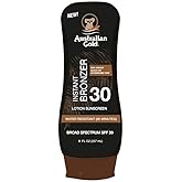 Australian Gold Sunscreen Lotion with Instant Bronzer, Broad Spectrum, Water Resistant, Non-Greasy, Oxybenzone Free, Cruelty