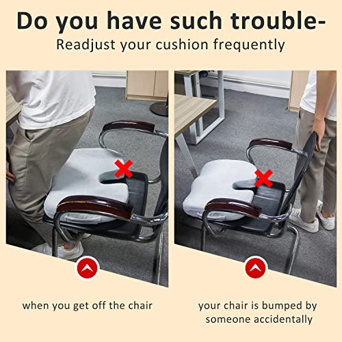 Dreamer Car Seat Cushions/Chair Cushions with Adjustable Strap Enjoy Uninterrupted Comfort - Slow Rebound Memory Foam Chair Pads Bring Extra Comfort for Long Time Sitting (Velvet Cover, Gray)