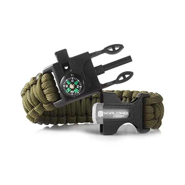 X-Plore-Gear-Emergency-Paracord-Bracelets-Set-Of-2-The-ULTIMATE-Tactical-Survival-Gear-Flint-Fire-Starter-Whistle-Compass-ScraperKnife-BEST-Wilderness-Survival-Kit-For-CampingFishing-More