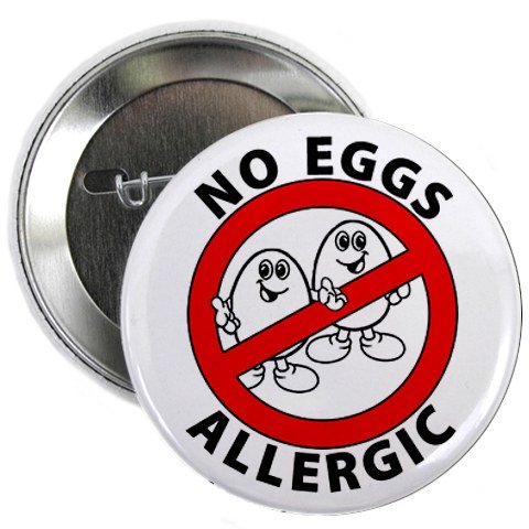 ALLERGIC to EGGS Allergy Medical Alert 2.25 inch Pinback Button Badge