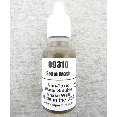 Sepia Wash Acrylic Reaper Master Series Hobby Paint .5oz Dropper Bottle Reaper Miniatures