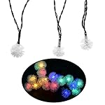 IREALIST Waterproof Fairy Dandelion Ball 20 LED 15.7FT Outdoor Solar String Lights Perfect for Home, Garden, Bedroom, Yard, Patio, Tree, Wedding, Holiday Decorations (Multi)