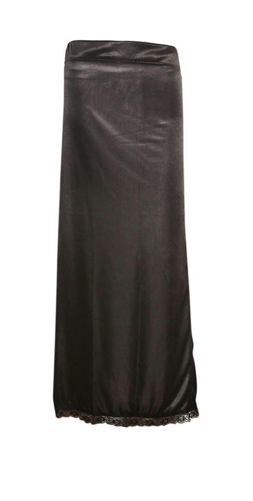 sara women's lycra shiny strechable petticoat black