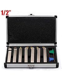 Juego de herramientas de giro de carburo de 0.5 in con brocas de carburo de níquel chapadas en níquel, 7 piezas