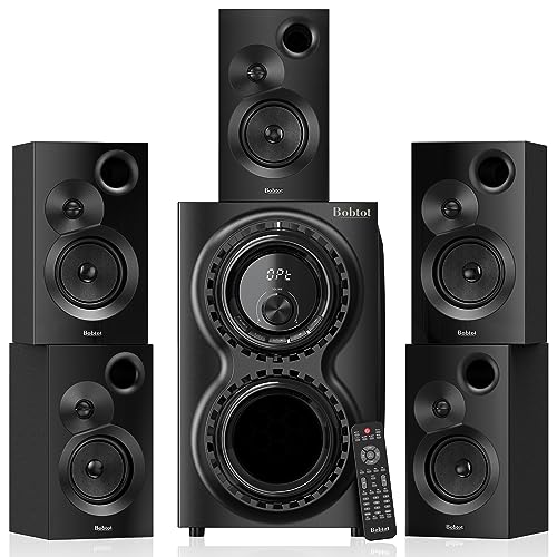 Bobtot Surround Sound Systems 1400 Watts Peak Power Home Theater Speakers - 12