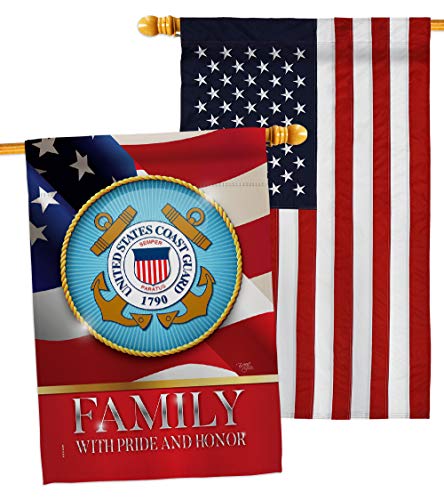 US Coast Guard Family Honor House Flag - Pack Armed Forces USCG Semper Paratus…