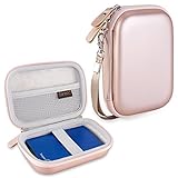 Canboc EVA Shockproof Carrying Case for WD My Passport, WD Elements/Seagate Expansion, Seagate Backup Plus Slim 1TB 2TB 3TB 4TB USB 3.0 Portable External Hard Drive Storage Pouch Box Bag, Rose Gold