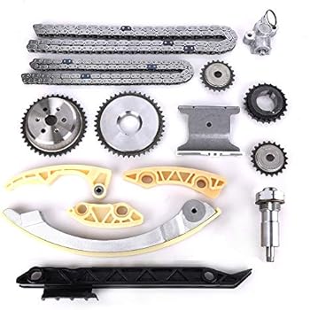 Engine Timing Chain Kit w/Chain Guide Tensioner Sprocket for Buick Chevy GMC Pontiac Saab Saturn 2.0L 2.2L 2.4L L4 Replace # 12680750 9-4201S 9-4201SX