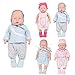 Huang Cheng Toys Set of 4 Alive Lovely Baby Doll Clothes Dress Outfits Costumes For 15-16 Inch Dolly Beautiful Darbie Doll Cloth Accessories Hat Girl Christmas Birthday Gift