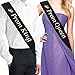 ADBetty Prom King Sash & Prom Queen Sash Kit - School Party Graduation Party Decorations (Black)