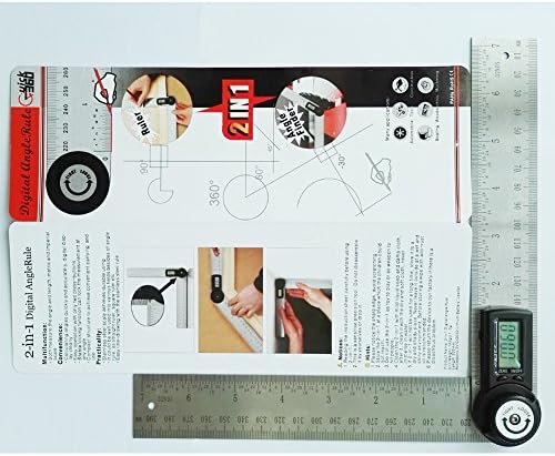 Grand Index 400mm 2 in1 Digital Angle Finder Meter Protractor Goniometer Ruler 360 degree Measurer