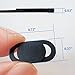 Smart Design Webcam Cover Slide 0.07” Thin for Laptop, Tablet, PC, MacBook Pro, Smartphone, Protect Your Privacy and Security, Strong Adhesive. Pack of 3 (Black) | Bonus a Mini USB LED Light