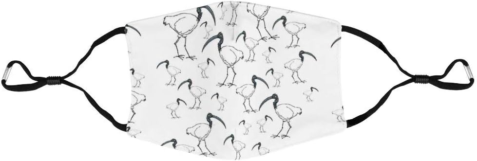 Ibis Pattern Kids Girls Boys Adjustable Earloop Face Ma-sk,Anti-dust Mouth Ma-sk,Washable Protection Ma-sk,Pollen Ma-SKS,Anti Pollution Ma-sk,Anti-smog Ma-sk