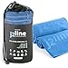 j2 Line Set of 2 Camping Towels and Bath Towels - Super Absorbent & Quick Drying! Travel, Beach, Sport, Bath or Gym + FREE Hand/Face Towel & Mesh BAG
