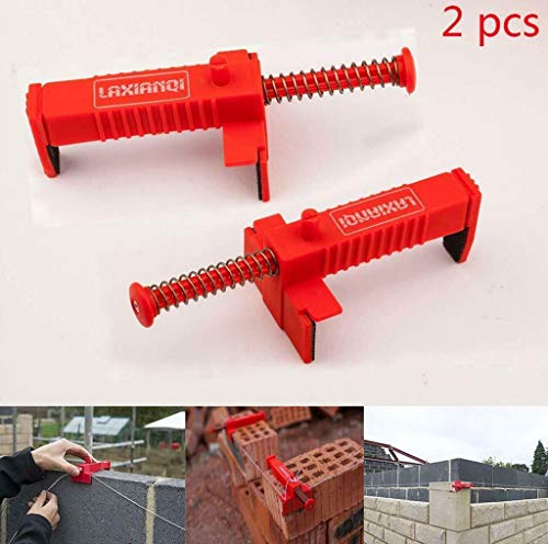 Brick Liner Runner Brick Leveling Measuring Wire Drawer Tool Fixer for Building Construction Fixture Sold In Pairs (Red)