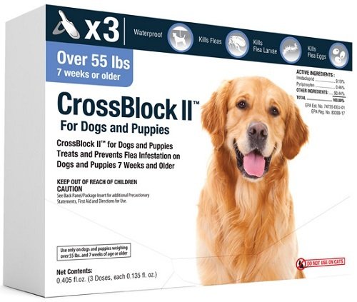 CrossBlock II Flea Preventative for Dogs 55 Lbs and Over (3-Pack)