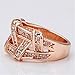 Hitaocity 18k Rose Gold Plated Rhinestone Simulated Weaves Wedding Engagement Promise Rings