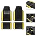 FH Group FB050115 + F14407 Full Set Flat Cloth Car Seat Covers with Premium Carpet Floor Mats, Yellow/Black- Fit Most Car, Truck, SUV, or Van