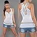 Sleeveless Camisole,Hemlock Women Bandage Tank Top Summer Sexy Lace Sport Vest (M, White)