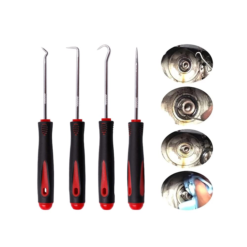 BDHI 4pcs 6.30inch Precision Picks and Hook Set for Car Oil Seal O-Ring Seal Hook Screwdriver Puller Remover(D17-4)