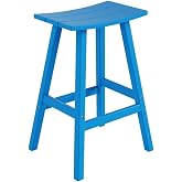 Costaelm All-Weather Outdoor Bar Stools, 29" Height Patio Stools &amp; Bar Chairs, Adirondack Poly Patio Bar Stool for Patio, Deck, Kitchen Counter and Garden,