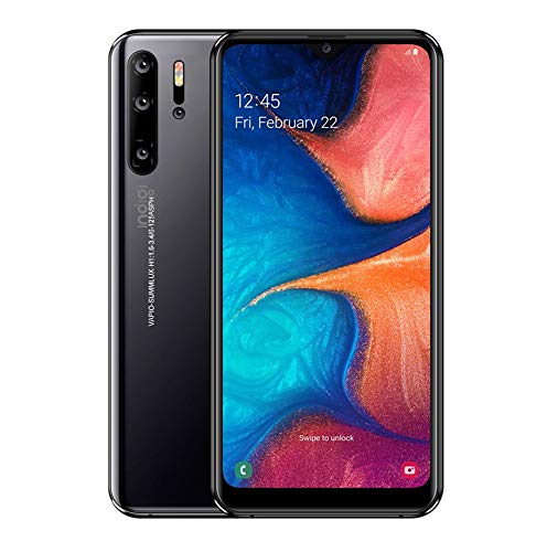 Android 9 Wireless Mobile Smart Phone 4G Large 6.3" Full Face Screen w/Fingerprint Sensor Ultra-Thin (GSM Unlocked) - Black