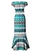 Women's Off The Shoulder Crop Top and Maxi Skirt Set 2 Pieces Floral Print Boho Dress
