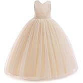 Limlope Flower Girl Dresses Kids Tulle Formal Ball Gown Wedding Bridesmaid Princess Pageant Birthday Party Dress
