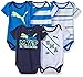 PUMA Baby Boys' 5 Pack Bodysuits, Sky Blue, 0/3M