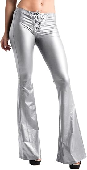 pink leather lace up pants