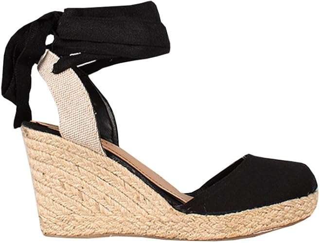 espadrille wedges closed toe lace up