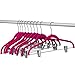 Home-it 10 Pack Clothes Hangers with clips Pink Velvet Hangers use for skirt hangers Clothes Hanger pants hangers Ultra Thin No Slip