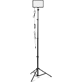 Amazon Basics 2-Pack LED Studio Lights with 62.3" Adjustable Tripod, RGB Modes, USB Powered for Video, Streaming & Content Creation