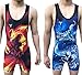 ri-Titans Ryu- Dragon vs Phoenix Reversible Red Blue Wrestling Singlet - Freestyle Roman Folkstyle