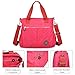 ZYSUN Tote Bag,Nylon Lightweight Handbags for Women with Multi-Pocketed by (2-Bright Pink)