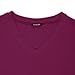 HUSKARY Women's Summer Maxi Dress Casual Loose Pockets Long Dress Short Sleeve Split Plum Red