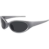 WOWSUN Retro Y2K Wrap Around Sunglasses for Women Trendy Polarized Sporty Shades UV Protection