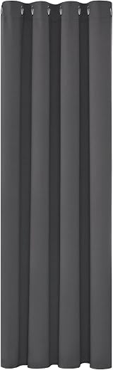 Deconovo Ring Top Blackout Curtain 52x63 Dark Grey 1 Panel Eyelet